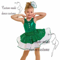 Nouveaux costumes de danse en tissu à paillettes et en feuille chimique justaucorps jupe de ballet
