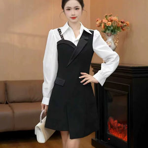 6592 [<span class=keywords><strong>Miss</strong></span> Zhishi] Robe chemise élégante de luxe française deux-en-un, nouvelle robe élégante pour femme - Product Image 1
