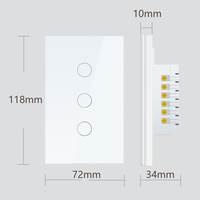 Bon prix d'usine Tuya 1/2/3/4Gang lumière LED verre tactile électrique Alexa sans fil Smart Wifi interrupteur mural et prise