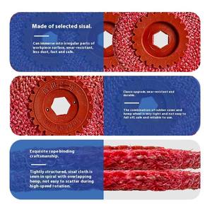 Ruota di lucidatura in juta/Sisal con anima in gomma di media durezza da 4 pollici per smerigliatrice angolare OEM sbavatura e lucidatura in acciaio inossidabile - Product Image 5