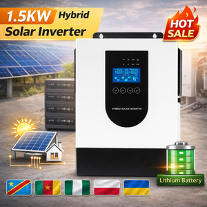 Convertisseur solaire hybride 1,5 kW 12 V, convertisseur solaire monophasé hors réseau et sur réseau, MPPT intégré pour système solaire hybride - Product Image 2