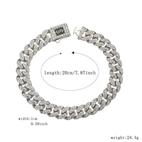 Bracelets tendance en laiton avec fermoir mousqueton, zircon incrusté, style punk hip-hop, chaîne cubaine, vente en gros pour hommes