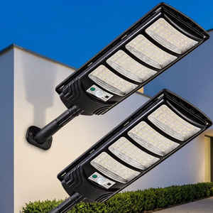 Outdoor IP65 Waterproof Solar Street <b>Light</b> Dusk to Dawn <b>LED</b> Flood <b>Light</b> <b>Motion</b> <b>Sensor</b> Remote Control Security Lamp - Product Image 1