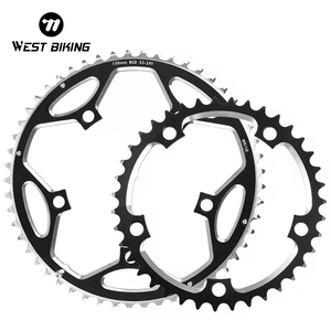 WEST BIKING 130BCD 체인휠 더블 디스크 도로 접이식 알루미늄 53T/39T 크랭크 셋 차량 브레이크 자전거 용 - Product Image 1