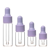 Flacon compte-gouttes en verre cosmétique vide, flacons à pipette transparents avec bouchon de couleur pastel pour sérum, huile essentielle, format voyage