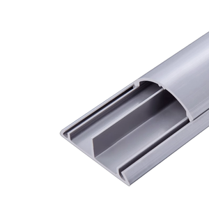 No.4 40mm/1.57 "W largeur extérieure gris en plastique Pvc <span class=keywords><strong>câble</strong></span> goulotte couvercle de cordon de <span class=keywords><strong>sol</strong></span> avec support <span class=keywords><strong>adhésif</strong></span> électrique décoratif - Product Image 3