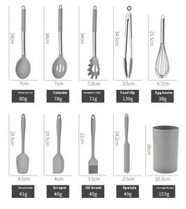 Juego de utensilios de cocina de silicona Mango de tubo Espátula Cuchara Utensilios resistentes a altas temperaturas de grado alimenticio Embalaje de caja duradera - Product Image 4