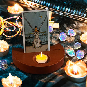 Support de carte de tarot de lune support d'affichage <span class=keywords><strong>en</strong></span> cristal de bougie <span class=keywords><strong>en</strong></span> <span class=keywords><strong>bois</strong></span> accessoires de tarot de divination support d'autel décor de chambre de sorcière - Product Image 3