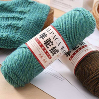 Fil fantaisie 100 % laine d'alpaga, écologique, anti-boulochage, pour tricot à la main, crochet, DIY, épaisseur moyenne, pour pulls et châles, motif teint