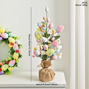 Ramas Decorativas con Hojas Verdes y Huevos de Pascua Simulados, Adornos Solares para Decoración de Escenas, Venta al Por Mayor - Product Image 6