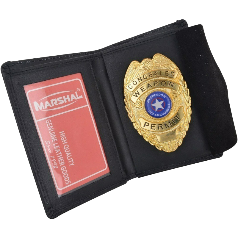 Marshal Wallet® Leather ID & Badge Holder With Neck Chain