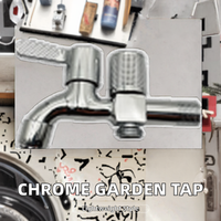 Robinet de lavabo mural extérieur en alliage de zinc chromé, design moderne