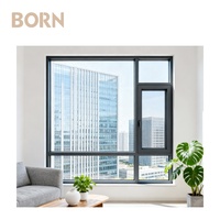 Ventana Abatible de Vidrio Templado y Aluminio de Bajo Mantenimiento, Aislamiento Térmico, Insonorización y Seguridad para Viviendas