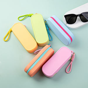 Silikon-Sonnenbrillen-Schutzhülle Langlebige Wasserdichte Brillen-Aufbewahrungstasche mit Reißverschluss Stoßfeste Brillenhülle - Product Image 1