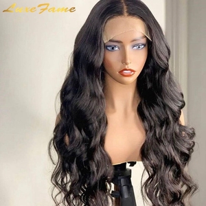 Hot bán 10A đôi rút ra đầy đủ ren tóc giả, nguyên Brazil giá rẻ tóc giả tóc con người, mật độ 150% xương cơ thể sóng tóc giả tóc con người - Product Image 3