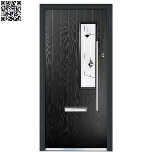 <span class=keywords><strong>Porte</strong></span> extérieure contemporaine imperméable à ouverture latérale, noire, en fibre <span class=keywords><strong>de</strong></span> verre, pleine lumière - Product Image 6