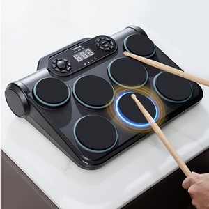 Tambour à main d'entraînement pour enfants, basse, <span class=keywords><strong>cymbale</strong></span>, instrument de musique, kit de percussion, coussin de caisse claire électrique, ensemble de <span class=keywords><strong>batterie</strong></span> électronique - Product Image 1