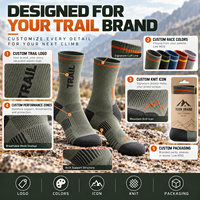 Chaussettes de trail running personnalisées respirantes et amorties avec logo pour la course en extérieur et la randonnée, faible MOQ, OEM