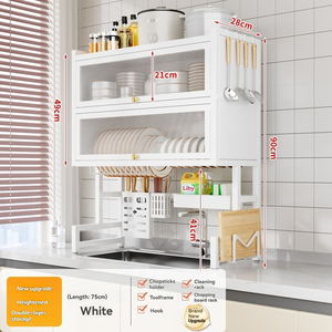Organizzatore Multifunzionale <span class=keywords><strong>per</strong></span> <span class=keywords><strong>Cucina</strong></span> a Doppio Strato, Antipolvere e Antiolio, <span class=keywords><strong>per</strong></span> Utensili e Pentole - Product Image 6