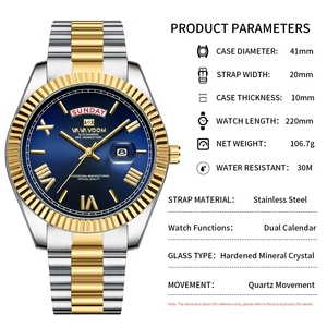 Nouvelle montre pour homme 2026, style luxueux, haute qualité, <span class=keywords><strong>bracelet</strong></span> en acier inoxydable <span class=keywords><strong>massif</strong></span>, mouvement à quartz, série de plongée, montres pour hommes d'affaires - Product Image 3