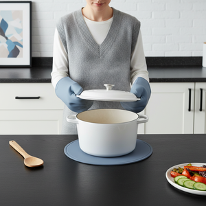 Tapis <span class=keywords><strong>de</strong></span> cuisson et <span class=keywords><strong>dessous</strong></span> <span class=keywords><strong>de</strong></span> <span class=keywords><strong>plat</strong></span> multifonctionnels en silicone 16 cm, design nid d'abeille double face pour une adhérence antidérapante, protection contre la chaleur pour comptoir <span class=keywords><strong>de</strong></span> cuisine - Product Image 1