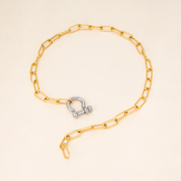 NOUVEAU Collier à clip épais style bohème motif sabot de cheval couleurs mélangées Dazan HOT Plaqué or 18 carats Acier inoxydable inaltérable Bijoux Saint-Valentin
