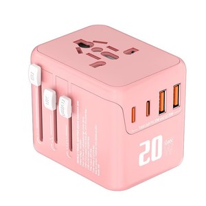 Adaptador de Viaje Universal Internacional Todo en Uno, 45W <span class=keywords><strong>GaN</strong></span>, 2 USB-A, 2 USB-C, 2500W, 100-250V, Fusible de Reinicio Automático para Viajes a Todo el Mundo - Product Image 4