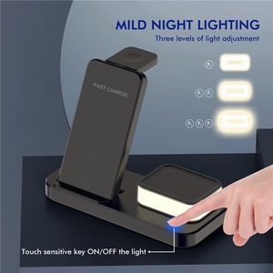 <span class=keywords><strong>2022</strong></span> meilleure tendance 3-en-1 LED veilleuse chargeur sans fil pliable Stand Station 10W 15W 1.5A sortie 5V/3A connexion bureau - Product Image 4