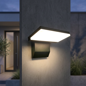 Lampes murales LED extérieures modernes Glory, étanches, en aluminium, blanc chaud CCT, diffuseur en verre borosilicate carré, garantie de 2 ans - Product Image 3