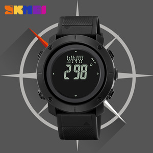 Skmei <b>Digital</b> Watch Men Military Green TPU Strap 3Bar Waterproof Electronic Alarm <b>Clock</b> Sports Watch - Product Image 3