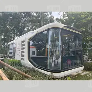 Casa de cabine Apple portátil luxuosa feita na China, recipiente móvel pré-fabricado de alumínio, cápsula de 2 quartos, hotel, apartamento, espaço, casa