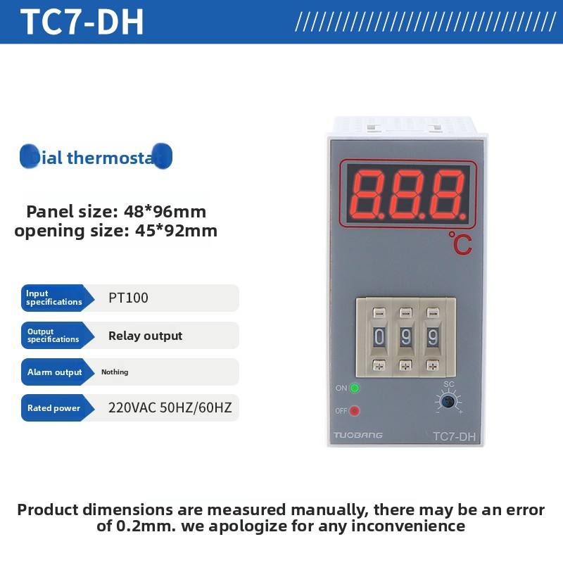 TUOBANG Digital Thermostat TC7-D/TC7-R Dial Code Pointer Type OEM/ODM Industrial Temperature Controller 1C Resolution High Data