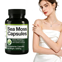 Complément alimentaire en capsules de mousse de mer pure, marque privée OEM, soutient la thyroïde, la digestion et l'immunité, sans additifs, sans gluten