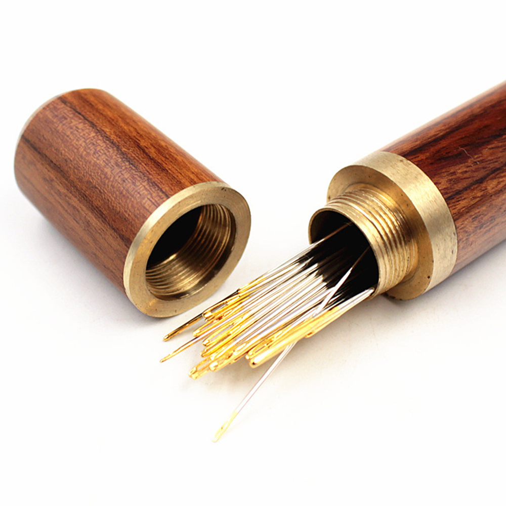 Держатель для игл для шитья «сделай сам», деревянная коробка для хранения, футляр для ручного шитья игл, контейнер для кожевенного вязания, вышивки, ремонта игл