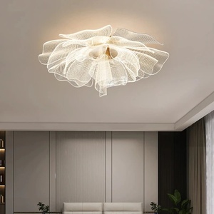 Simple Luxueux LED Plafonnier Fleur Conception Acrylique Lampe Étude Chambre Entrée Couloir Lumière Intérieur Or Luxe Éclairage - Product Image 4