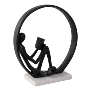 Escultura Moderna de un Lector sobre Base de Mármol, Adorno Decorativo para el Hogar, Oficina, Estante, Baño, Sala de Estar - Product Image 2