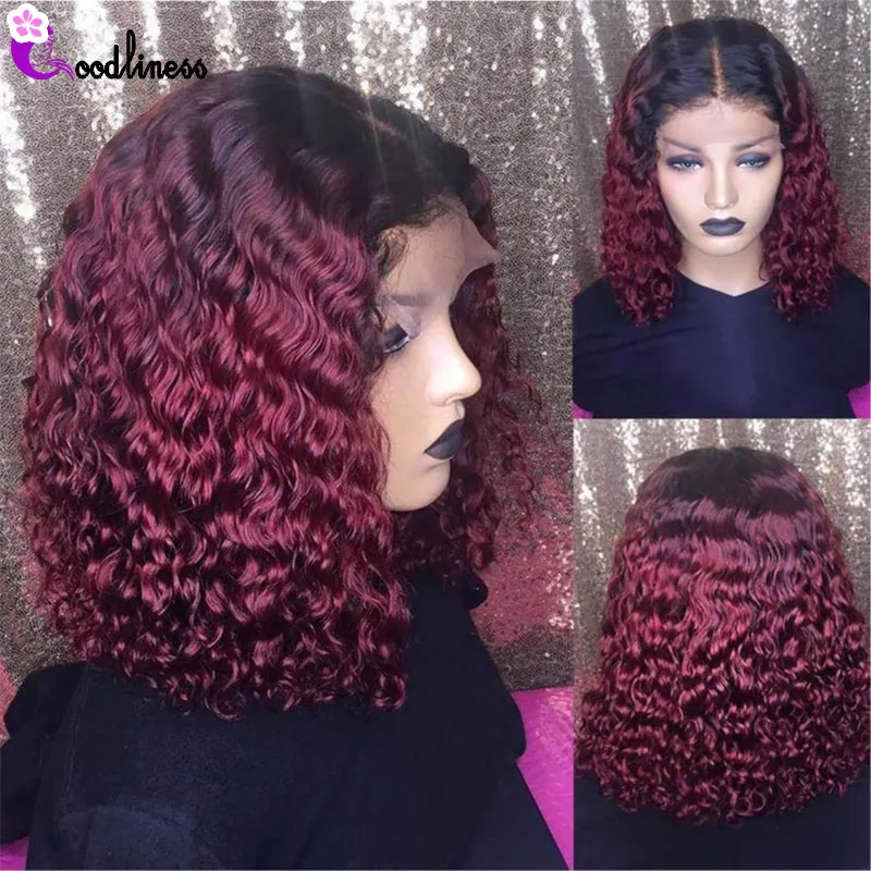 13x4 Bob Human Hair Wigs 99j Bob Lace Front Wig Human Hair 360 Full Lace Body Wave Burgundy Best Short Wig Natural Color