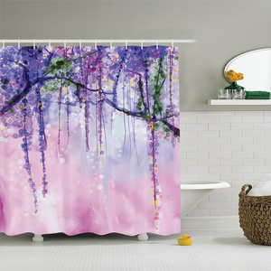 Ensemble de salle de bain imprimé Glam européen <span class=keywords><strong>180x180</strong></span>, rideau de <span class=keywords><strong>douche</strong></span> bohème avec œillets métalliques - Product Image 5