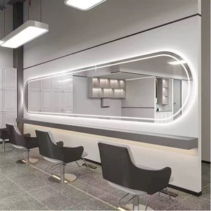 Miroir de salon moderne en verre, mural, simple face, avec éclairage LED pour salon, chambre, hôtel - Product Image 6