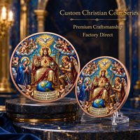 Pièce de monnaie chrétienne Jésus en cuivre fin 999 de 1 oz, relief 3D, couleur UV, effet proof, cadeau pour les croyants, artisanat métallique