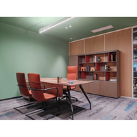 Meuble de bureau moderne et simple avec classeur intégré, style panneau bois, mobilier de direction de luxe pour cadre supérieur et dirigeant, avec rangement