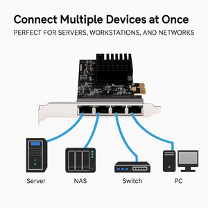 Adaptateur réseau Gigabit PCIe à 4 ports, 10/100/1000Mbps, <span class=keywords><strong>carte</strong></span> LAN RJ45 RTL8111H, <span class=keywords><strong>carte</strong></span> <span class=keywords><strong>Ethernet</strong></span> PCI Express pour serveur PC - Product Image 4