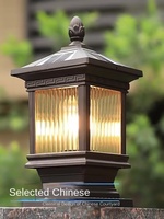 Lampe à pilier LED étanche IP65, en aluminium moulé sous pression AR111, AC85-265V, 12W, CRI 95 élevé, éclairage extérieur de style européen à intensité variable