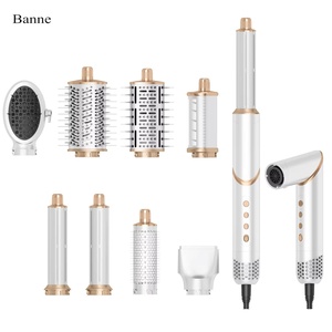 Banne 8 trong 1 GẤP Hot lược không khí 1400W ion âm Máy sấy tóc và uốn sắt cho cá nhân tạo kiểu tóc - Product Image 2
