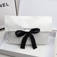 T-shirt à rabat en coton et lin personnalisé emballage sac à poussière avec logo imprimé sac à main cadeau chaussure vêtements enveloppe de rangement pochette en coton
