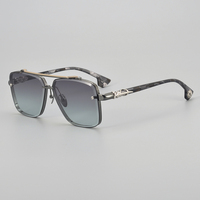 Lunettes de soleil de luxe en titane pour hommes et femmes avec monture en acétate, verres en nylon UV400, style rétro vintage pilote, lunettes de soleil de créateur pour affaires