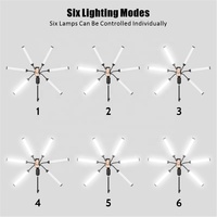FL-S6, baru enam Lengan Kit menyesuaikan Panel pencahayaan TV Studio datar Led Video fotografi lampu untuk fotografi Led cincin lampu