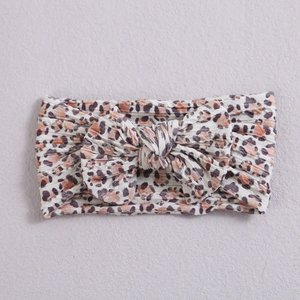 Bandeaux turbans en Nylon pour filles, serre-<span class=keywords><strong>oreille</strong></span> avec câble tricoté, nœuds imprimés, avec doublure princesse, déguisement Parent-enfant - Product Image 5