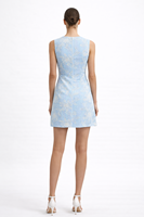Robe à rayures bleu clair pour femmes, design original SHENGFU, élégante, sans manches, broderie florale, mini robe, robes de luxe pour femmes, OEM