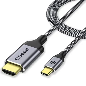 USB C至HDM I适配器电缆QGeeM 4K60Hz HDCP兼容迅雷3 Samsun g S9 S10表面书2戴尔XPS 13